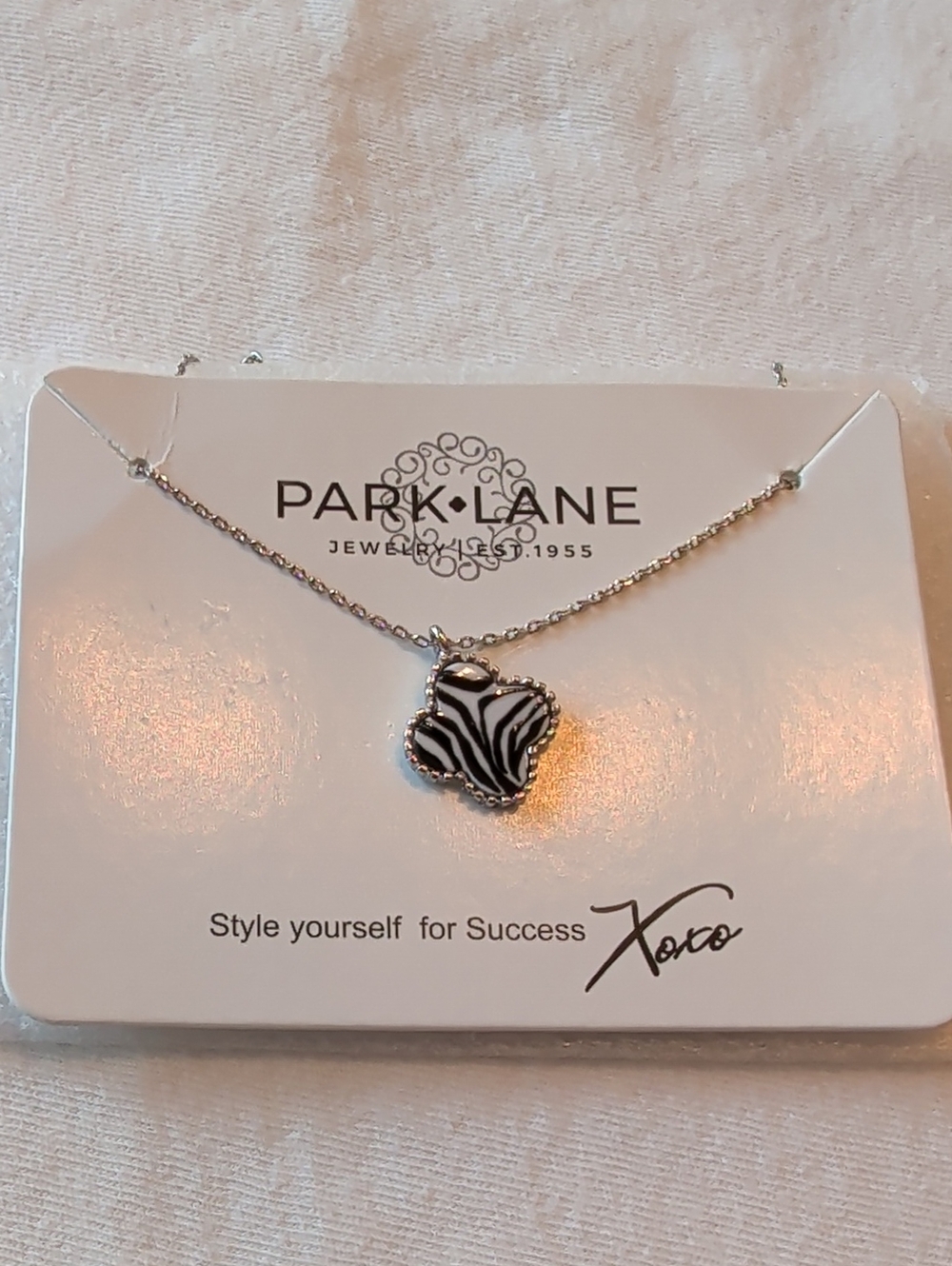 Park Lane Black & White Zebra Lana Pendant Necklace